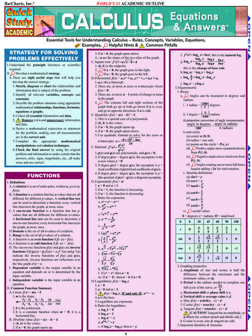 Title details for Calculus Equations & Answers by BarCharts, Inc. - Available